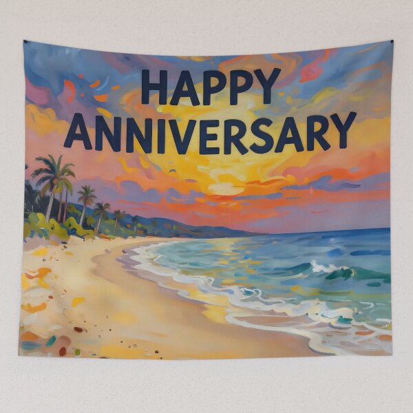Item preview, Happy Anniversary – Tropical Beach Romance designed and sold by Nomad-Maynard.