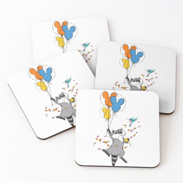 Item preview, Cute Raccoon Balloons Joyful Flight designed and sold by TurnnerCallagh.