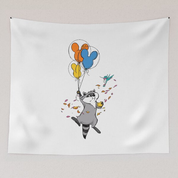 Item preview, Cute Raccoon Balloons Joyful Flight designed and sold by TurnnerCallagh.