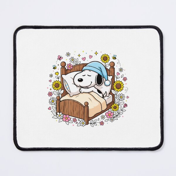 Item preview, Cozy Sleepy Dog in Garden Bed Design designed and sold by BennMataka.