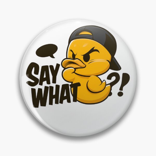 Item preview, Streetwise Cartoon Duck With Attitude Thinking 'Say What?' — Mascot, Skeptical Expression, Baseball Cap designed and sold by KanDa-Shop.