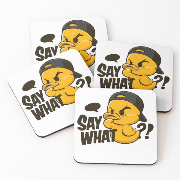 Item preview, Streetwise Cartoon Duck With Attitude Thinking 'Say What?' — Mascot, Skeptical Expression, Baseball Cap designed and sold by KanDa-Shop.