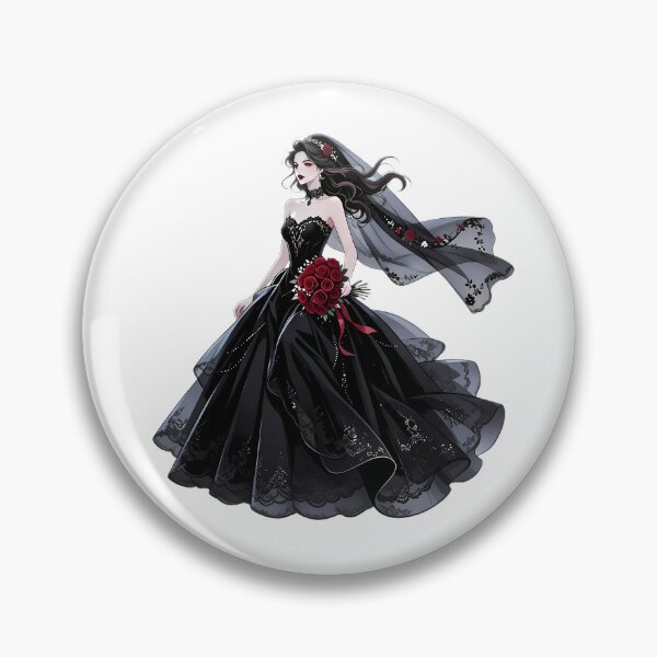 Item preview, Gothic Black Bride with Red Roses — Whimsigoth Art designed and sold by Bondingbonding.