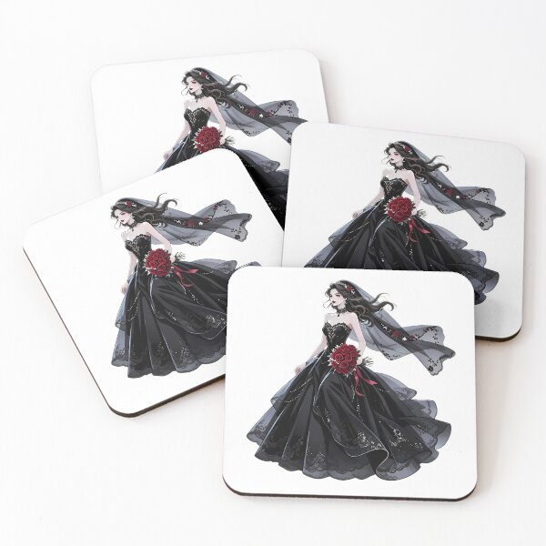 Item preview, Gothic Black Bride with Red Roses — Whimsigoth Art designed and sold by Bondingbonding.