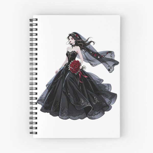 Item preview, Gothic Black Bride with Red Roses — Whimsigoth Art designed and sold by Bondingbonding.