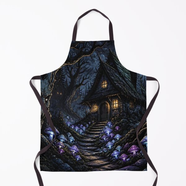 Item preview, Enchanted Midnight Forest Cottage – Glowing Mushrooms & Mystical Tree Spirits designed and sold by DreamyWallVibes.