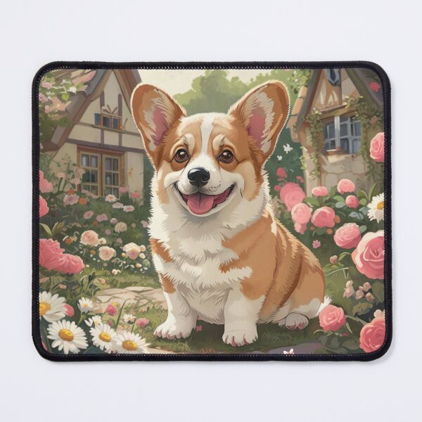 Item preview, Whimsical Corgi in a Cottage Garden designed and sold by Luna & Cleo Creative.