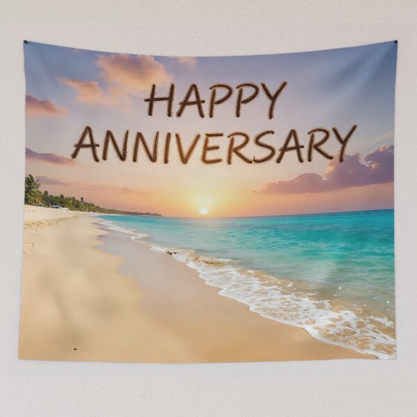 Item preview, Happy Anniversary – Tropical Beach Romance designed and sold by Nomad-Maynard.