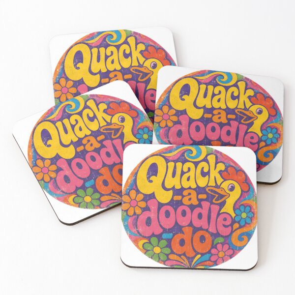 Item preview, Quack-a-doodle-do – Retro Psychedelic Design (Distressed Version) designed and sold by ZombieZooCuties.