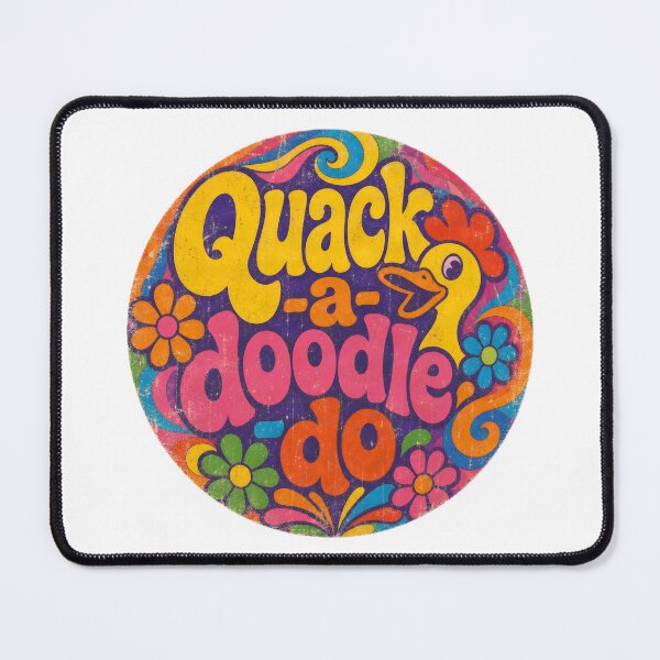 Item preview, Quack-a-doodle-do – Retro Psychedelic Design (Distressed Version) designed and sold by ZombieZooCuties.