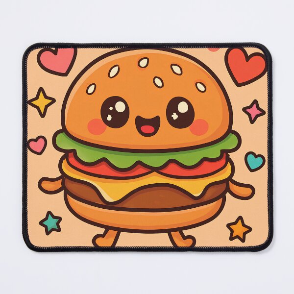 Item preview, Happy Burger Kawaii Cheeseburger Cute Food Character designed and sold by SmartyWonders.