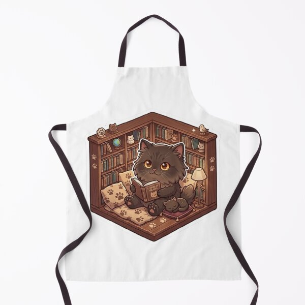 Item preview, Cozy Reading Black Cat in Library Bookshelf Diorama designed and sold by PetalsPaws.