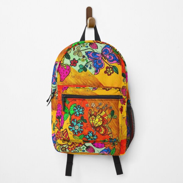 Item preview, Colorful Butterflies, Strawberries & Wildflowers Folk Art designed and sold by Selena.m.studio.