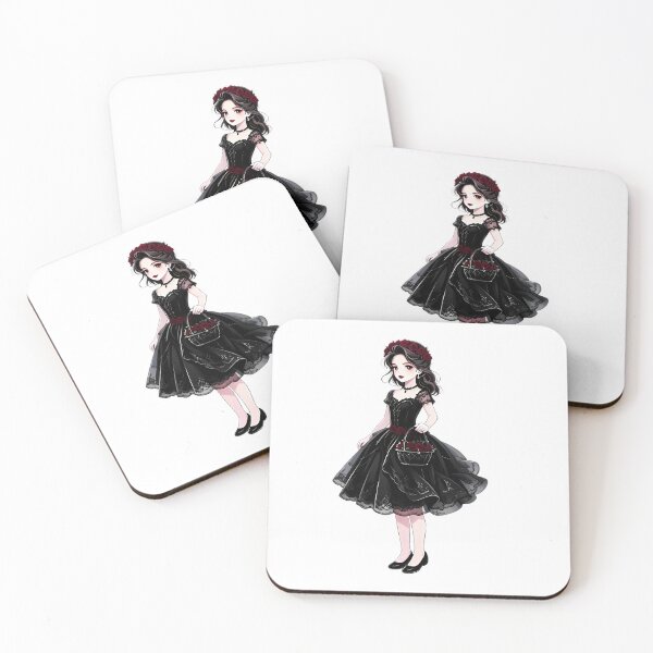 Item preview, Gothic Flower Girl with Red Roses — Whimsigoth Art designed and sold by Bondingbonding.