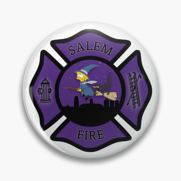 Item preview, Salem Fire Department (Massachusetts) x The Simpsons Lisa Simpson Witch Maltese Cross designed and sold by Bee Bum Designs.