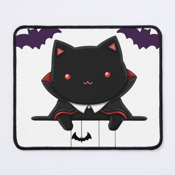 Item preview, Black Vampire Cat — Kawaii Style with Bats designed and sold by SoyPanteraCat.