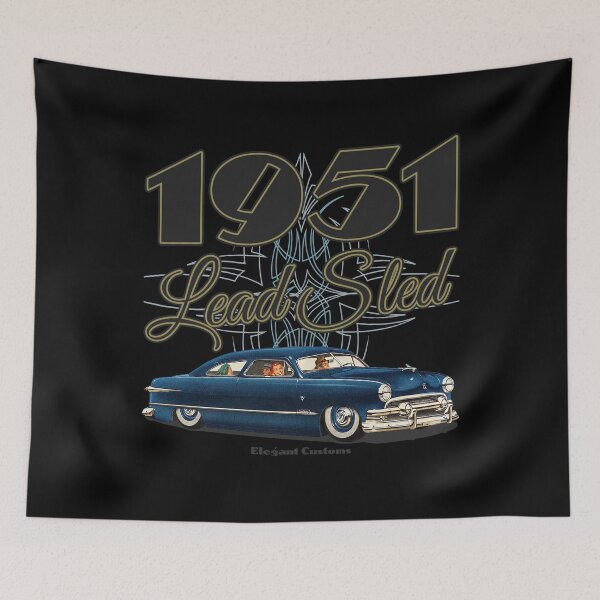 Item preview, 1951 Chopped Lead Sled with text - Lowrider, Kustom, Hot Rod, Muscle Car designed and sold by Elegant Customs.