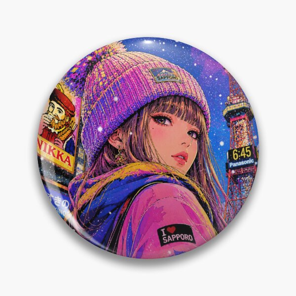Item preview, Sapporo Snow Girl — Neon Retro Japanese Street Art designed and sold by アミヤジャ.