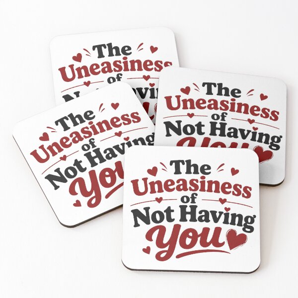 Item preview, The Uneasiness of Not Having You – Romantic Love Typography designed and sold by Lovestickerco.