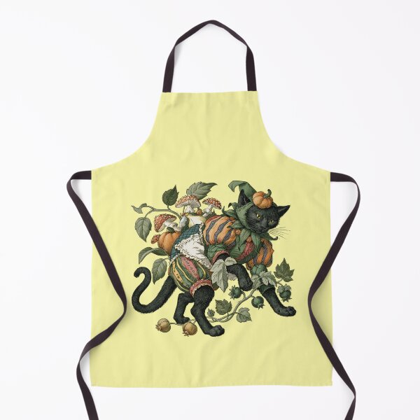 Item preview, Black cat in wood elf garb with fly agaric mushroom pumpkin designed and sold by Mauswohn.