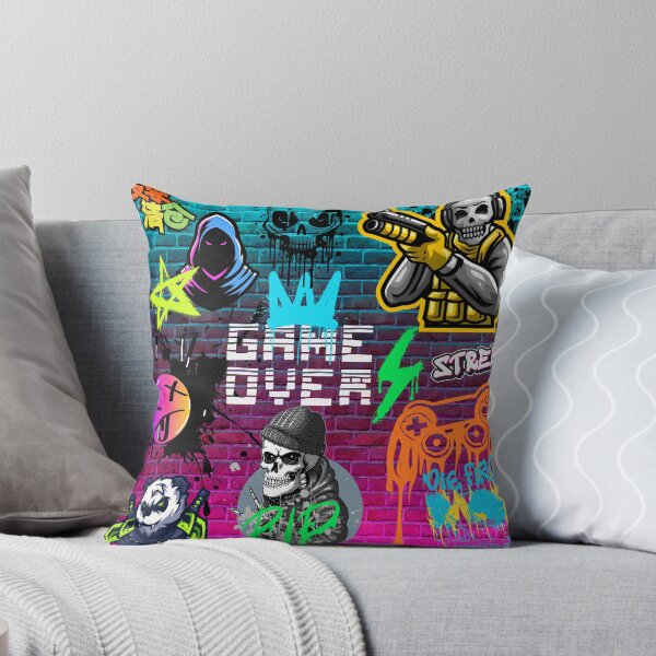 Item preview, Neon Streetwear Gamer Stickerbomb Brick Wall Aesthetic designed and sold by Side By Side Studio.