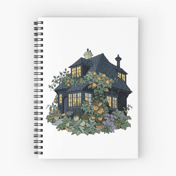 Item preview, Enchanted cottage with twinkling lights and pumpkin vines designed and sold by Mauswohn.