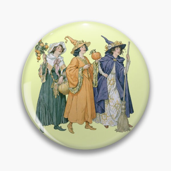 Item preview, Three witches with brooms, pumpkin and apple branch designed and sold by Mauswohn.