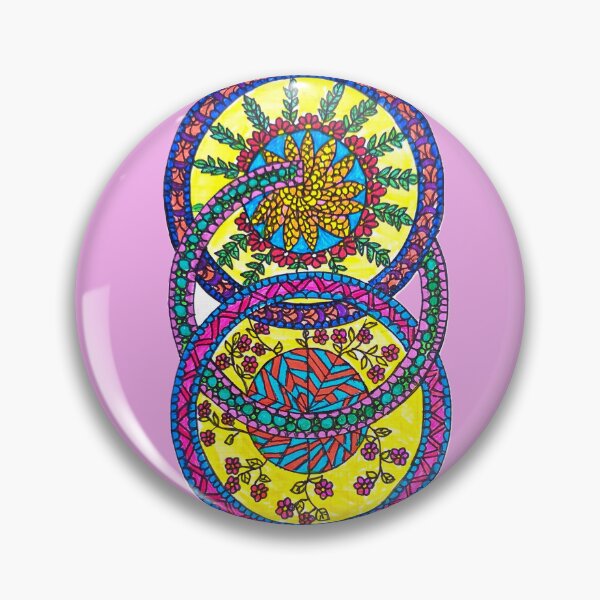 Item preview, Colorful Floral Mandala Hand-Drawn Folk Art designed and sold by Selena.m.studio.