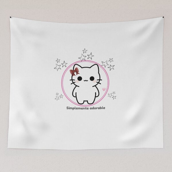 Item preview, Adorable Kawaii Style Kitten with Stars and Heart designed and sold by SoyPanteraCat.