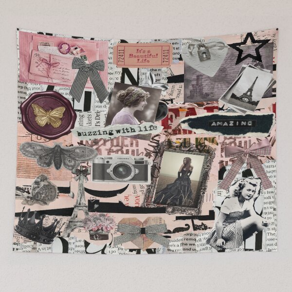 Item preview, Vintage Paris Coquette Collage Art (Whimsigoth Junk Journal Scrapbook) designed and sold by Side By Side Studio.