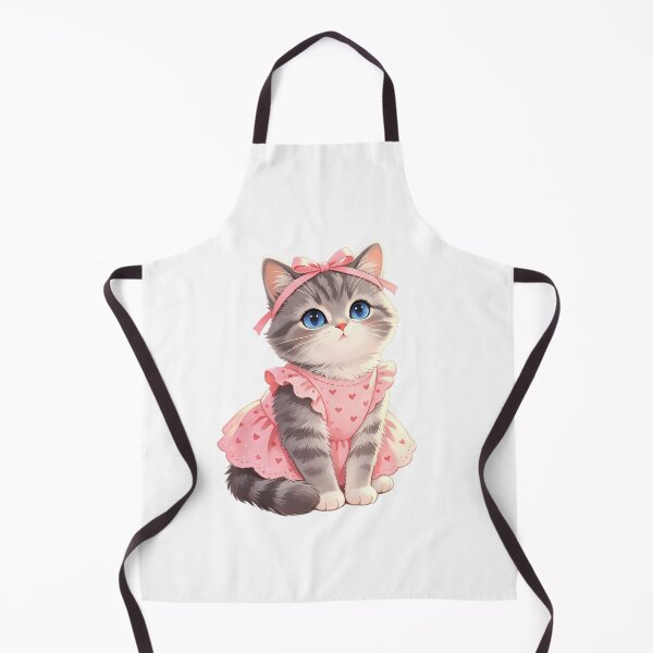 Item preview, Cute Gray Kitten with Blue Eyes — Pink Heart Dress & Bow designed and sold by Bondingbonding.