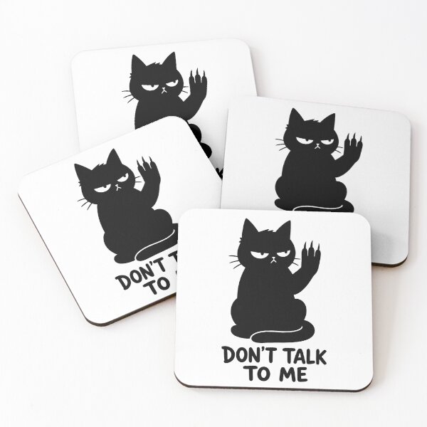 Item preview, Grumpy Black Cat Don't Talk to Me designed and sold by Lino_1906.