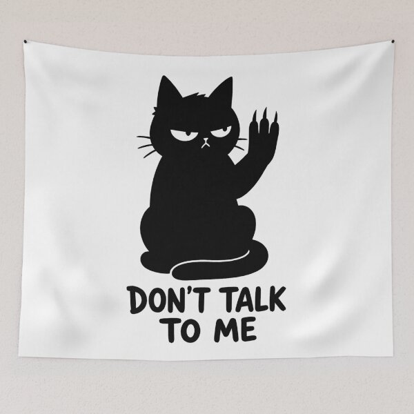 Item preview, Grumpy Black Cat Don't Talk to Me designed and sold by Lino_1906.