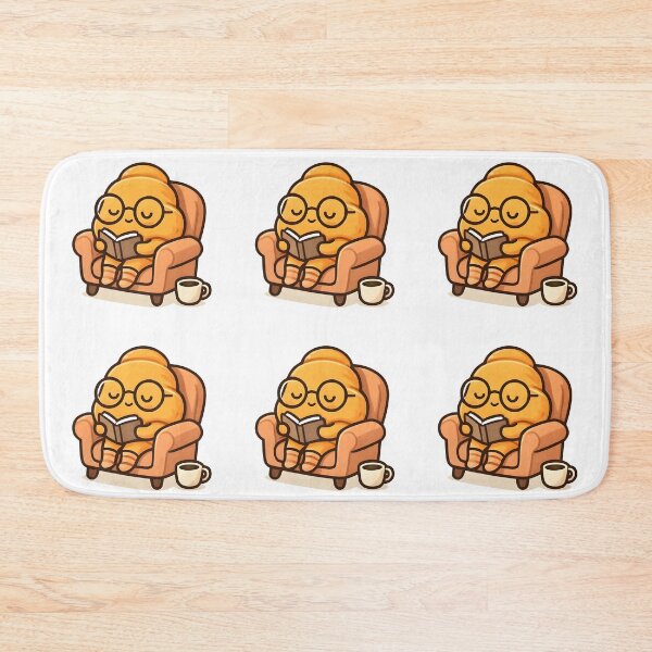 Item preview, Cute Croissant Reading Book Cozy Book Lover Kawaii Food Café Aesthetic designed and sold by SmartyWonders.