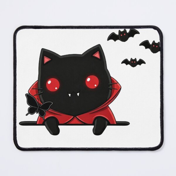 Item preview, Vampire Cat with Butterfly and Bats designed and sold by SoyPanteraCat.