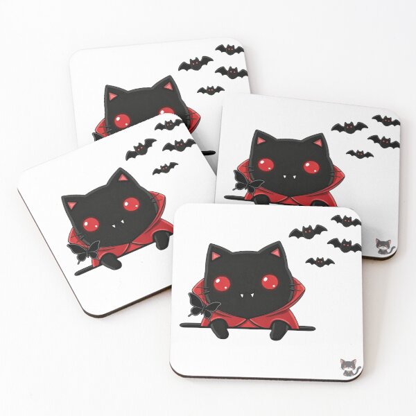 Item preview, Vampire Cat with Butterfly and Bats designed and sold by SoyPanteraCat.