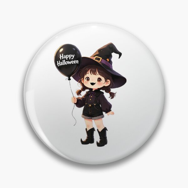 Item preview, Cute Little Witch Girl — Happy Halloween Balloon designed and sold by Bondingbonding.