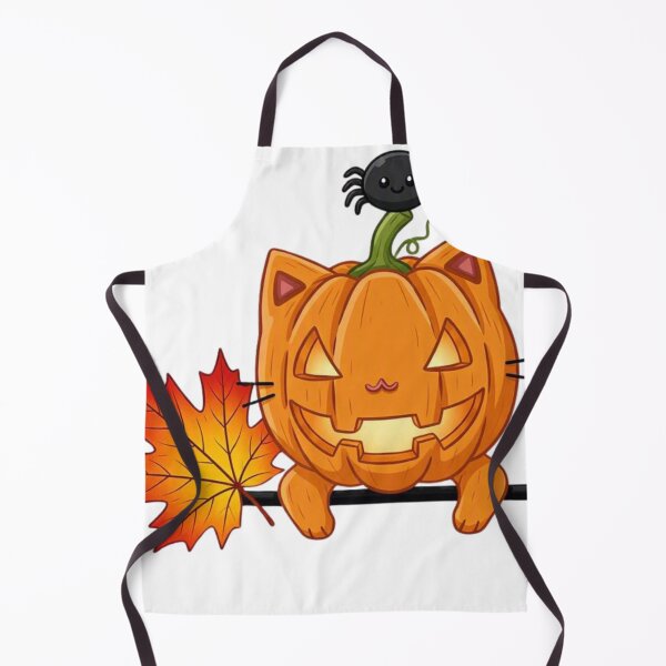 Item preview, Pumpkin Cat with Spider and Autumn Leaf — Kawaii Style designed and sold by SoyPanteraCat.