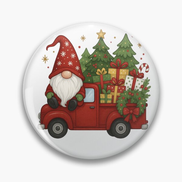 Item preview, Cozy Christmas Gnome in a Red Truck - Rustic Holiday Art designed and sold by BackTWO.