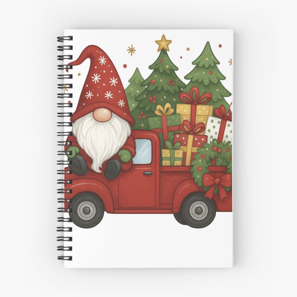 Item preview, Cozy Christmas Gnome in a Red Truck - Rustic Holiday Art designed and sold by BackTWO.