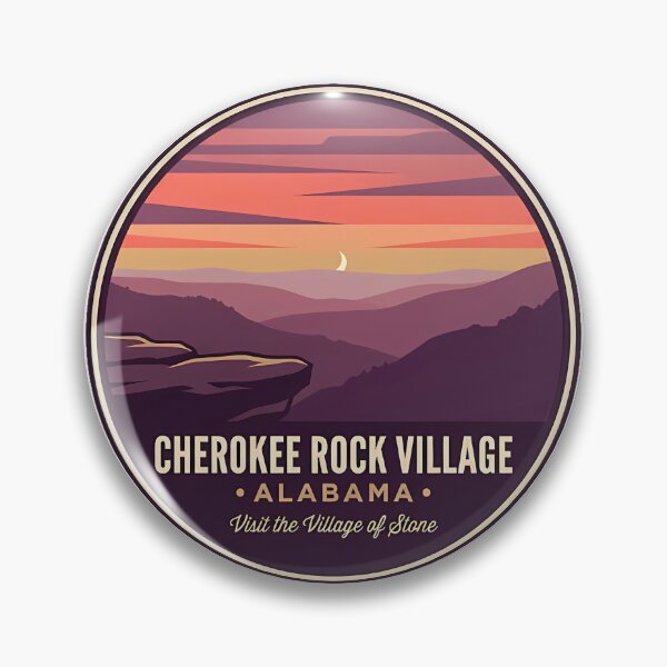 Item preview, Cherokee Rock Village Dusk Valley Alabama Circle Sticker designed and sold by DetourDgn.