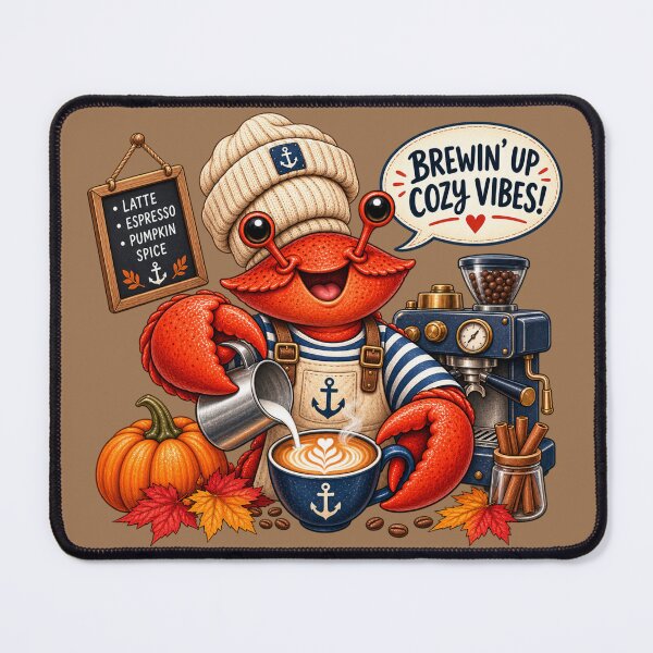Item preview, Crab Barista Brewing Autumn Coffee designed and sold by TheSlowShore.
