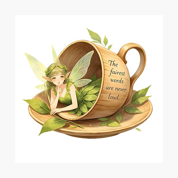 Item preview, The Fairest Words Are Never Loud — Quiet Teacup Fairy designed and sold by Bondingbonding.