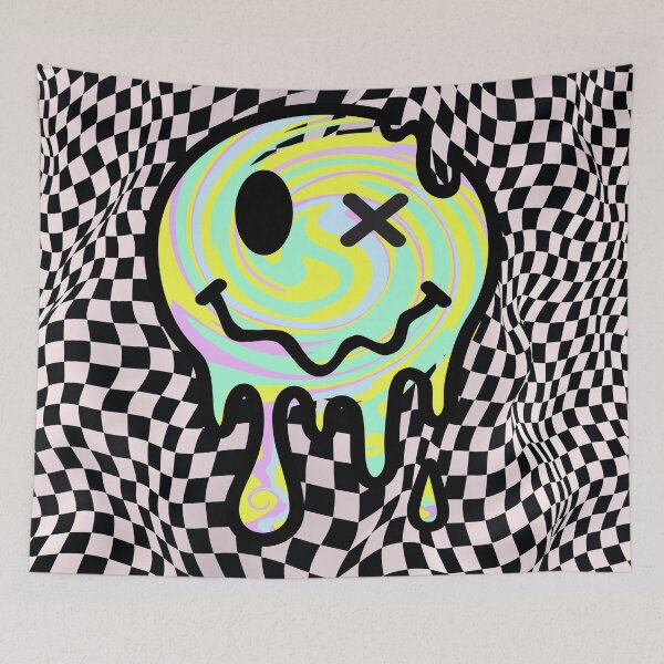 Item preview, Trippy Smiley Face Checkered Art designed and sold by Side By Side Studio.