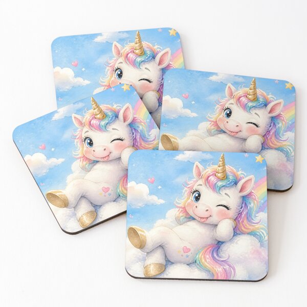 Item preview, Cute Kawaii Unicorn on Cloud designed and sold by naragon4289.