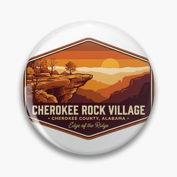 Item preview, Cherokee Rock Village Cliff Ledge Alabama Autumn Sticker designed and sold by DetourDgn.