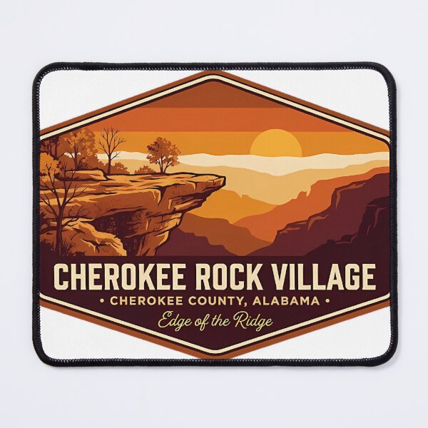 Item preview, Cherokee Rock Village Cliff Ledge Alabama Autumn Sticker designed and sold by DetourDgn.