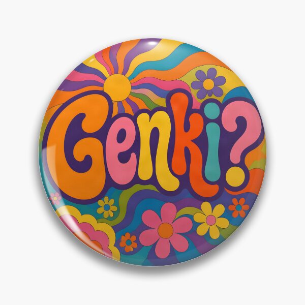 Item preview, Genki? – Retro 1960s Psychedelic Design designed and sold by ZombieZooCuties.