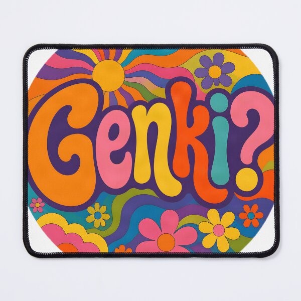 Item preview, Genki? – Retro 1960s Psychedelic Design designed and sold by ZombieZooCuties.