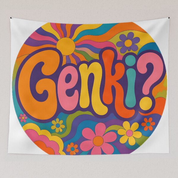 Item preview, Genki? – Retro 1960s Psychedelic Design designed and sold by ZombieZooCuties.
